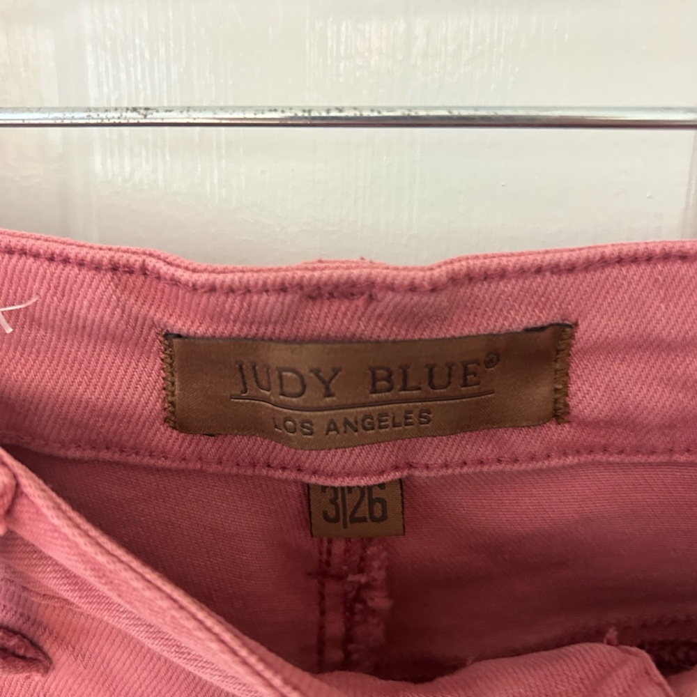 Judy Blue High Waist Garment Dyed Rose Crop Wide Leg Jeans - Picture 4 of 6